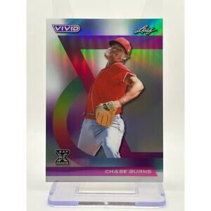 2024 Leaf Vivid Chase Burns Rookie Prismatic Refractor 9/9 SP Cincinnati Reds RC